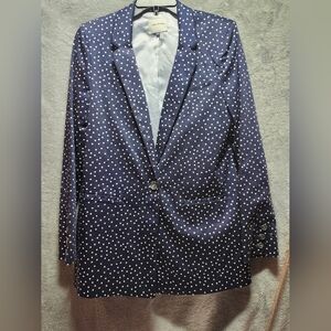 Court & Rowe womens polkadot navy blazer sz 8